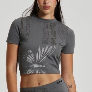 ColdCulture Women’s Dust Gray Cropped Tee - Size S